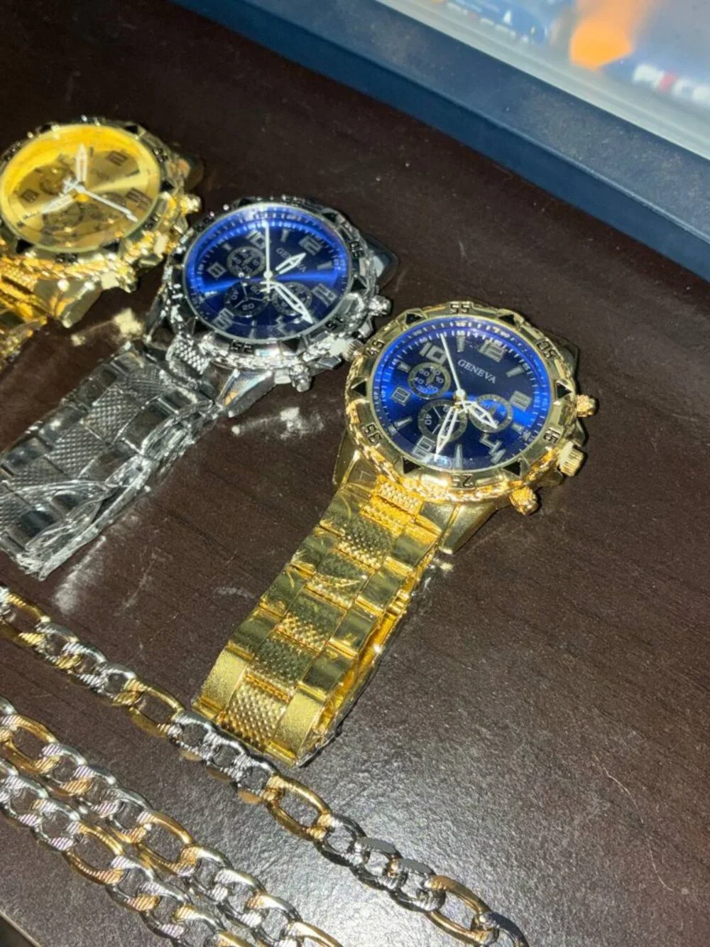 Jewelry Bundle - 3 Geneva Watches + Chain and Bracelet - New
